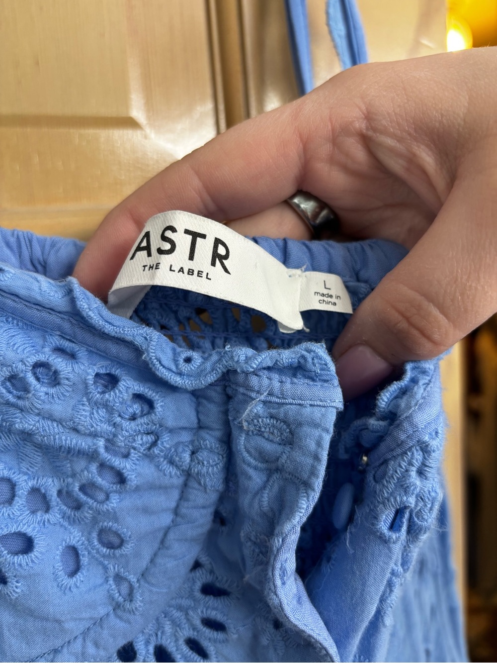 Astr Blue Eyelet Sundress - Picture 2 of 3